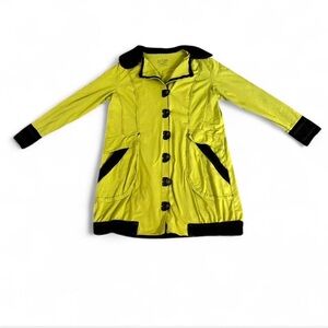 Neon Buddha Vibrant Lime Green and Black Cardigan